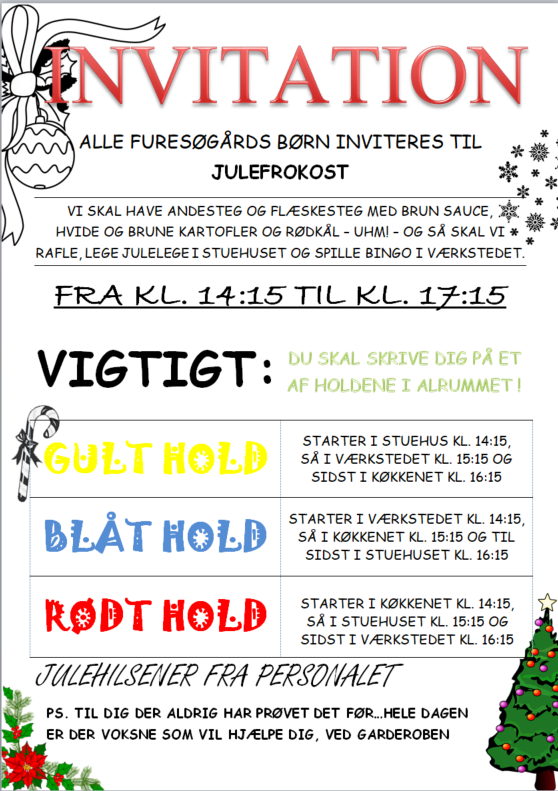 Julefrokost invitation – uden dato